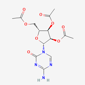 (2R,3R,4R,5R)-2-(Acetoxymethyl)-5-(4-amino-2-oxo-1,3,5-triazin-1(2H)-yl)tetrahydrofuran-3,4-diyl diacetate chemical structure (CAS 10302-78-0)