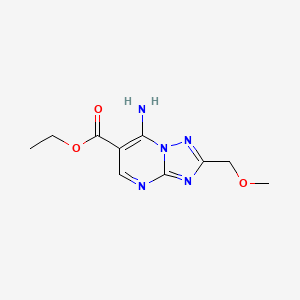Ethyl 7-amino-2-(methoxymethyl)-[1,2,4]triazolo[1,5-a]pyrimidine-6-carboxylate chemical structure (CAS 1030419-79-4)