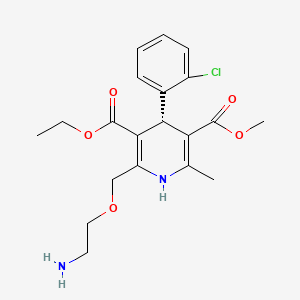 (R)-3-Ethyl 5-methyl 2-((2-aminoethoxy)methyl)-4-(2-chlorophenyl)-6-methyl-1,4-dihydropyridine-3,5-dicarboxylate chemical structure (CAS 103129-81-3)