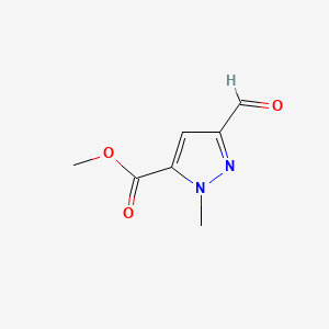 Methyl 3-formyl-1-methyl-1H-pyrazole-5-carboxylate chemical structure (CAS 1031351-95-7)