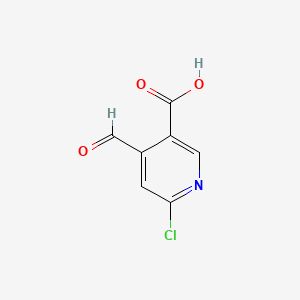 6-Chloro-4-formylnicotinic acid chemical structure (CAS 1031433-06-3)