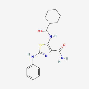 5-(Cyclohexanecarboxamido)-2-(phenylamino)thiazole-4-carboxamide chemical structure (CAS 1031602-63-7)