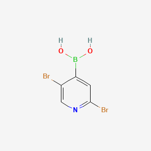 (2,5-Dibromopyridin-4-yl)boronic acid chemical structure (CAS 1031843-77-2)
