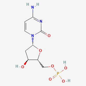 ((2R,3S,5R)-5-(4-Amino-2-oxopyrimidin-1(2H)-yl)-3-hydroxytetrahydrofuran-2-yl)methyl dihydrogen phosphate chemical structure (CAS 1032-65-1)