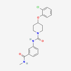 4-(2-Chlorophenoxy)-N-(3-(methylcarbamoyl)phenyl)piperidine-1-carboxamide chemical structure (CAS 1032229-33-6)