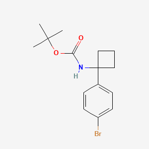 tert-Butyl (1-(4-bromophenyl)cyclobutyl)carbamate chemical structure (CAS 1032350-06-3)