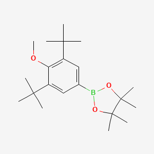 2-(3,5-Di-tert-butyl-4-methoxyphenyl)-4,4,5,5-tetramethyl-1,3,2-dioxaborolane chemical structure (CAS 1032358-19-2)