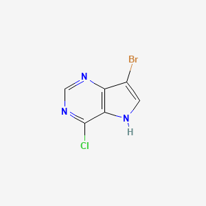 7-Bromo-4-chloro-5H-pyrrolo[3,2-d]pyrimidine chemical structure (CAS 1032650-41-1)