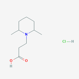 3-(2,6-Dimethylpiperidin-1-yl)propanoic acid hydrochloride chemical structure (CAS 103274-93-7)