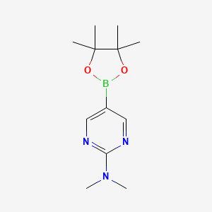 N,N-Dimethyl-5-(4,4,5,5-tetramethyl-1,3,2-dioxaborolan-2-yl)pyrimidin-2-amine chemical structure (CAS 1032759-30-0)