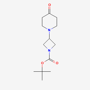 tert-Butyl 3-(4-oxopiperidin-1-yl)azetidine-1-carboxylate chemical structure (CAS 1032818-89-5)