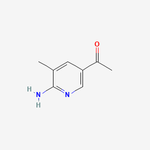 1-(6-Amino-5-methylpyridin-3-yl)ethanone chemical structure (CAS 1033202-96-8)