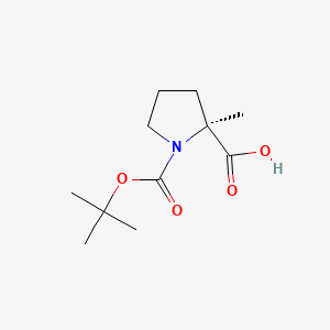 (S)-1-(tert-Butoxycarbonyl)-2-methylpyrrolidine-2-carboxylic acid chemical structure (CAS 103336-06-7)