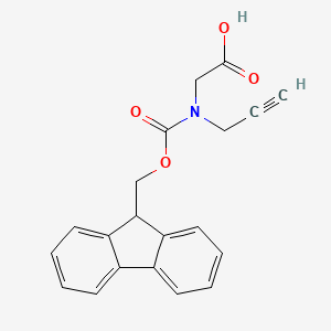 2-((((9H-Fluoren-9-yl)methoxy)carbonyl)(prop-2-yn-1-yl)amino)acetic acid chemical structure (CAS 1033622-38-6)