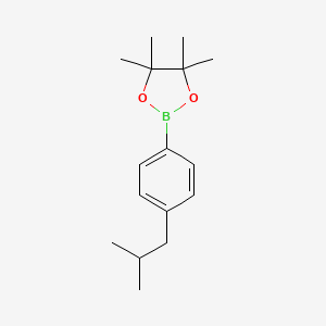 2-(4-Isobutylphenyl)-4,4,5,5-tetramethyl-1,3,2-dioxaborolane chemical structure (CAS 1033753-01-3)