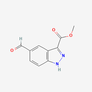 Methyl 5-formyl-1H-indazole-3-carboxylate chemical structure (CAS 1033772-29-0)