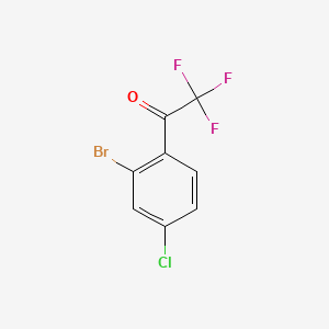 1-(2-Bromo-4-chlorophenyl)-2,2,2-trifluoroethanone chemical structure (CAS 1033805-23-0)