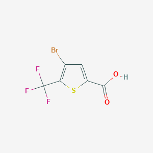 4-Bromo-5-(trifluoromethyl)thiophene-2-carboxylic acid chemical structure (CAS 1034188-24-3)