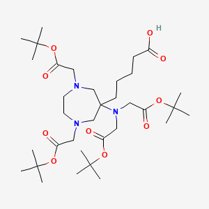 5-(6-(Bis(2-(tert-butoxy)-2-oxoethyl)amino)-1,4-bis(2-(tert-butoxy)-2-oxoethyl)-1,4-diazepan-6-yl)pentanoic acid chemical structure (CAS 1034196-97-8)
