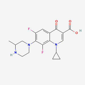 1-Cyclopropyl-6,8-difluoro-7-(3-methylpiperazin-1-yl)-4-oxo-1,4-dihydroquinoline-3-carboxylic acid chemical structure (CAS 103460-89-5)