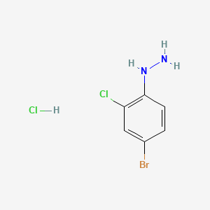 (4-Bromo-2-chlorophenyl)hydrazine hydrochloride chemical structure (CAS 1034891-38-7)