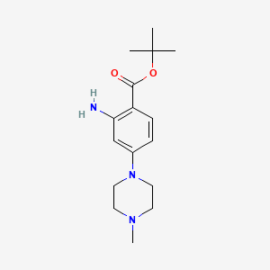 tert-Butyl 2-amino-4-(4-methylpiperazin-1-yl)benzoate chemical structure (CAS 1034975-35-3)
