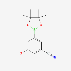 3-Methoxy-5-(4,4,5,5-tetramethyl-1,3,2-dioxaborolan-2-yl)benzonitrile chemical structure (CAS 1035266-33-1)