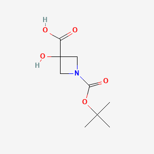 1-(tert-Butoxycarbonyl)-3-hydroxyazetidine-3-carboxylic acid chemical structure (CAS 1035351-06-4)
