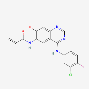 N-(4-((3-Chloro-4-fluorophenyl)amino)-7-methoxyquinazolin-6-yl)acrylamide chemical structure (CAS 1035638-91-5)