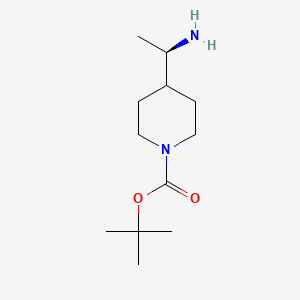 tert-Butyl 4-[(1R)-1-aminoethyl]piperidine-1-carboxylate chemical structure (CAS 1036027-86-7)