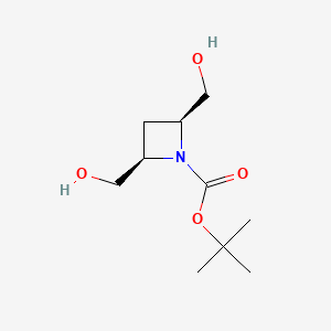 tert-butyl cis-2,4-bis(hydroxymethyl)azetidine-1-carboxylate chemical structure (CAS 1036262-52-8)