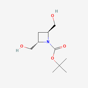 tert-Butyl trans-2,4-bis(hydroxymethyl)azetidine-1-carboxylate chemical structure (CAS 1036262-54-0)