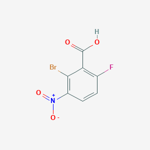 2-Bromo-6-fluoro-3-nitrobenzoic acid chemical structure (CAS 1036388-81-4)