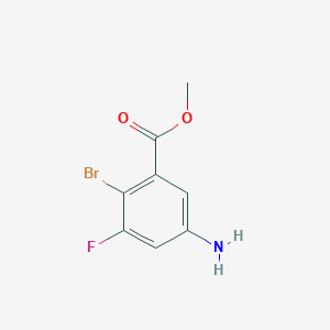 Methyl 5-amino-2-bromo-3-fluorobenzoate chemical structure (CAS 1036389-05-5)