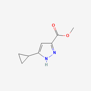 Methyl 5-cyclopropyl-1H-pyrazole-3-carboxylate chemical structure (CAS 1036733-11-5)