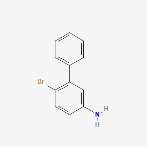 6-Bromo-[1,1'-biphenyl]-3-amine chemical structure (CAS 1036750-83-0)