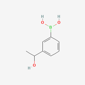 (3-(1-Hydroxyethyl)phenyl)boronic acid chemical structure (CAS 1036760-03-8)