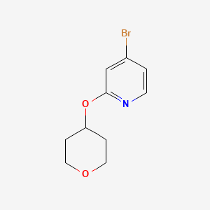 4-Bromo-2-((tetrahydro-2H-pyran-4-yl)oxy)pyridine chemical structure (CAS 1036761-99-5)