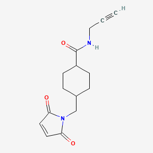 4-((2,5-Dioxo-2,5-dihydro-1H-pyrrol-1-yl)methyl)-N-(prop-2-yn-1-yl)cyclohexanecarboxamide chemical structure (CAS 1036847-90-1)
