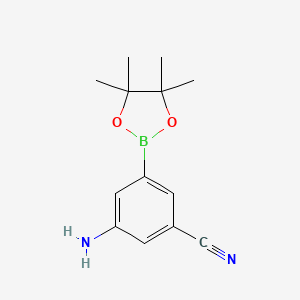 3-Amino-5-(tetramethyl-1,3,2-dioxaborolan-2-yl)benzonitrile chemical structure (CAS 1036991-35-1)