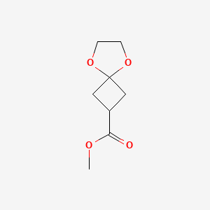 Methyl 5,8-dioxaspiro[3.4]octane-2-carboxylate chemical structure (CAS 1037175-81-7)