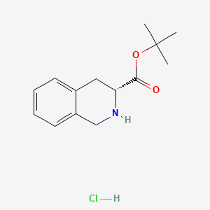 (R)-tert-Butyl 1,2,3,4-tetrahydroisoquinoline-3-carboxylate hydrochloride chemical structure (CAS 103733-29-5)