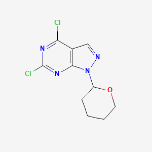 4,6-Dichloro-1-(oxan-2-yl)-1H-pyrazolo[3,4-d]pyrimidine chemical structure (CAS 1037479-62-1)