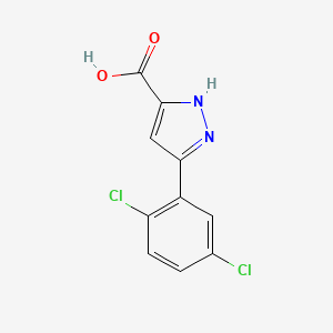 5-(2,5-Dichlorophenyl)-1H-pyrazole-3-carboxylic acid chemical structure (CAS 1038549-20-0)