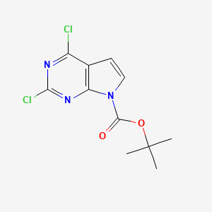 tert-Butyl 2,4-dichloro-7H-pyrrolo[2,3-d]pyrimidine-7-carboxylate chemical structure (CAS 1038588-24-7)