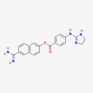 6-Carbamimidoylnaphthalen-2-yl 4-((4,5-dihydro-1H-imidazol-2-yl)amino)benzoate chemical structure (CAS 103926-64-3)