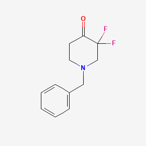1-Benzyl-3,3-difluoropiperidin-4-one chemical structure (CAS 1039741-54-2)