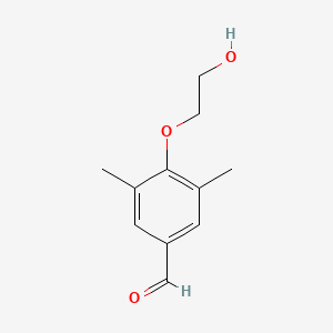 4-(2-Hydroxyethoxy)-3,5-dimethylbenzaldehyde chemical structure (CAS 1039948-89-4)