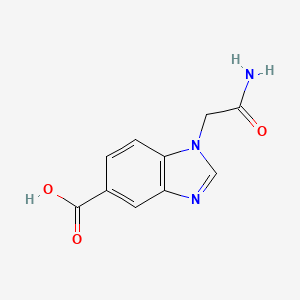 1-(2-Amino-2-oxoethyl)-1H-benzo[d]imidazole-5-carboxylic acid chemical structure (CAS 1039976-04-9)