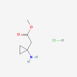 Methyl 2-(1-aminocyclopropyl)acetate hydrochloride chemical structure (CAS 1040233-31-5)